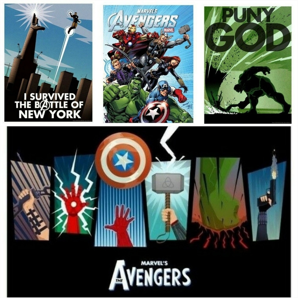 Marvel Avengers Posters, set of 4